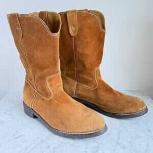 Honchos Suede Western Cowboy Boots Tan Pull-On Men’s Size 10